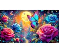 Magical-Butterfly-Garden 1000 Piezas Puzzle Educativo desafiante Papel Reciclado para Adultos Actividad en casa Idea de Regalo 70x50/1000pcs