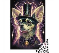 Magical Chihuahua Rompecabezas para Adultos Top Hat 1000 Piezas Papel Reciclado para Adultos Rompecabezas Juego Educativo para Relajarse 70x50cm/1000pcs