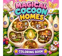 Magical Cocoon Homes Coloring Book with Cozy Hanging Cottages, Cute Woodland Animals, Enchanted Gardens, and Whimsical Butterfly Scenes