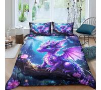 magical creature Funda Edredon Microfibra 3 Piezas Compuesto Impresión 3D Cierre de magical creature Funda de Edredón Funda de Almohada a Juego Transpirable for Adultos Super king（260x220cm）