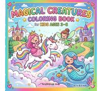 Magical Creatures Coloring Book for Kids Ages 3-8: Princess, Unicorn, Mermaid and Fairy Coloring Book | 40 Large & Easy Designs with Thick Lines for Toddlers and Preschoolers (8.5 x 8.5 Inches)