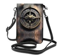 Magical Design - Bolso cruzado de piel con diseño de brújula nórdica, mini bolso cruzado para mujer, tarjetero multifuncional y cartera
