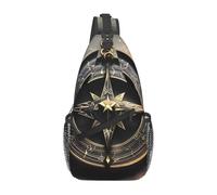 Magical Design - Bolso cruzado para hombre con diseño de brújula nórdica, con correa ajustable, adecuada para senderismo al aire libre o viajes diarios