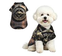 Magical Design - Camisa hawaiana para perros pequeños, diseño de runas nórdicas, brújula, para perros pequeños, lindo traje de playa de verano para cachorros, ropa suave y transpirable para gatos con