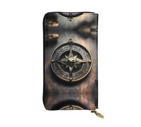 Magical Design - Cartera de piel con diseño de brújula de runas nórdicas (7.5 x 4.1 pulgadas)
