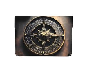Magical Design - Funda de piel sintética para ordenador portátil de 33 cm, diseño de runas nórdicas, funda protectora para MacBook, bolsa delgada para computadora de viaje diario