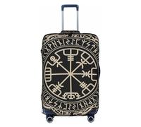 Magical Design - Funda protectora para maleta, diseño de runas nórdicas, brújula, maleta, antiarañazos, protector de equipaje, 18-32 pulgadas, adecuado para viajes, viajes de negocios, White, X-Large