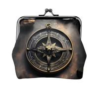 Magical Design - Monedero pequeño con diseño de brújula de runas nórdicas, monedero rectangular con cierre de beso, tamaño de bolsillo, mini monedero para mujer