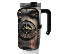 Magical Design Norse Runes Brújula Bolsa de accesorios para botella deportiva, correa de transporte de agua, bolsa de bolsillo para teléfono para caminar, senderismo y gimnasio, Black, S, Tarjetero