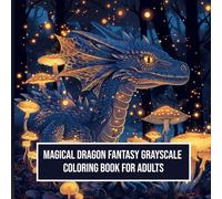 Magical Dragon Fantasy Grayscale Coloring Book for Adults: 30+ Epic Creatures in Mystical Realms for Stress Relief and Creative Escape