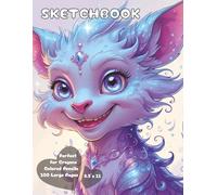 Magical Dragon Sketchbook for Kids: 100 Large Blank & Storyboard Pages, 8.5 x 11, Fantasy Lilac Drawing Book for Creative Art Girls, Cute Sketch Pad ... - Perfect for Crayons Colored pencils