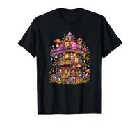 Magical Fairy Crystal Mushroom House Cottagecore Camiseta