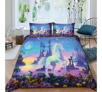 Magical fairy tale scene Funda Edredon de poliéster 3 Piezas Diseño 3D con Cremallera Magical fairy tale escena Funda de Edredón incluye Fundas de Almohada Transpirable for Adultos Double（200x200cm）