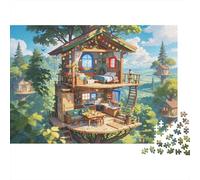 Magical Fantasy Jigsaw Puzzles 1000Pc Material Reciclado Tree House Puzzle for Boy y Girl Regalo y Actividad Divertida para Casa Ideal for Child‘s Birthday Gift 52x38cm/1000pcs