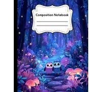 Magical Forest Owl Composition Notebook - 7.5x9.25” Wide-Ruled School Journal for Kids & Tweens | Cute Animal Writing Book