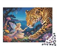 Magical Forest Puzzle 1000 Piezas Reciclado Leopard and Elf Puzzles for Niños y Niñas Parent Child Game Accesorios Developing Niños y Niñasde Inteligencia Educativo 38x26cm/1000piezas