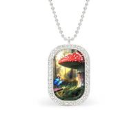 Magical Forests - Collar ajustable con colgante de cadena de joyería para mujer, diseño de hongos para viajes y fiestas, talla única, Metal