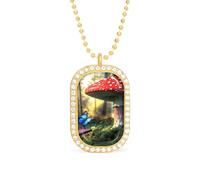 Magical Forests - Collar ajustable con colgante de cadena de joyería para mujer, diseño de hongos para viajes y fiestas, talla única, Metal