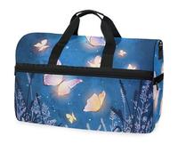Magical Glowing Butterfly - Bolsa de viaje para hombres, mujeres, niños, niñas y adolescentes, bolsa de gimnasio deportiva de gran tamaño con compartimento para zapatos, bolsa de entrenamiento durante