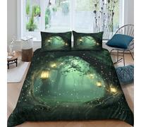 Magical Glowing Funda Edredon Microfibra Juego de Ropa de Cama de 3 Piezas Impresión 3D Cierre de Magical Glowing Funda de Edredón Funda de Almohada a Juego for Adultos Double（200x200cm）