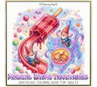 Magical Gnome Adventures Grayscale Coloring Book: 52 Cozy Fantasy Adventures Featuring Adorable Gnomes Riding Magical Creatures Through Giant Flowers, ... (Magical Creatures and Fantasy Adventures)