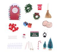 Magical Gnomes House Christmas Decorative Miniature Furniture Fairy Door Scene Kits Doll House Accessories Doll Ornament Christmas Theme Miniature Collection