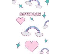 Magical Hearts & Rainbows Notebook - Cute Pastel Aesthetic Journal: Lined Notebook with Pink Hearts, Grey Clouds, Colorful Rainbow, and Mint Sparkles ... for Girls, Teens, and Kawaii Stationery Fans