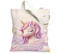 Magical Horse - Bolsa de lona para mujer, diseño de fantasía, burbujas de crisantemo, sin melocotón, lavable, reutilizable, con gráficos, ideas para familiares, amigos, colegas, lectura, amor, 13 x 15