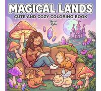 Magical Lands Cute and Cozy Coloring Book: Bold and Easy Designs of Fantasy Homes, Fuzzy Animal Friends, and Little Moments for Relaxation and Stress Relief for Adults and Teens