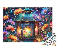 Magical Lantern Garden 1000 Piezas Rompecabezas Regalo Adultos Linterna Brillante Rodeada de Flores Brillantes Premium Resistente Desafiante Difícil Alivio Estrés 52x38cm/1000pcs
