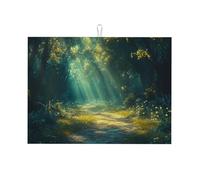 Magical Light and Shadow Forest - Tapete grande de microfibra para escurrir platos, reutilizable, lavable, para accesorios de cocina, 45,7 x 60,9 cm