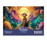 Magical Monkeys 1000 Pieces Jigsaw Puzzle, Psychedelic Cosmic Jungle Challenging Educational Game for Couples and Families to Participate Together 70x50cm/1000pcs