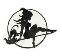 Magical Moon Witch on Broom Glow in the Dark - Pin esmaltado, Zinc, Sin gemas.