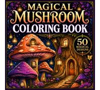 Magical Mushroom Coloring Book: 50 Fantasy Mushroom Scenes with Enchanted Forests, Fairy Gardens, Cozy Cottages, Detailed Line Art and Subtle Shading ... Teens (Enchanted Worlds Coloring Collection)