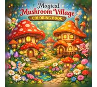Magical Mushroom Village Coloring Book: 50 Enchanting Mushroom Homes, Fairy Villages, and Fantasy Forest Scenes to Color