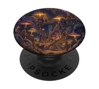 Magical Mushroom Village Fantasía Fairycore World PopSockets PopGrip Adhesivo