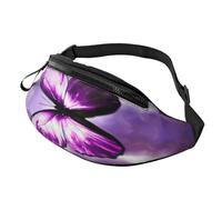 Magical Mystical - Riñonera con diseño de mariposa morada para hombres y mujeres, casual, deportiva, correr, correa ajustable, Black, Talla única, Riñoneras