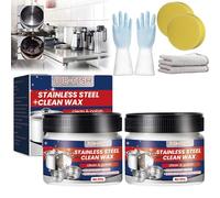 Magical Nano-Technology - Pasta de limpieza de acero inoxidable segura para la superficie, sin residuos, cera limpia de acero inoxidable de 100 g, limpiador y pulido de acero inoxidable, fácil de usar