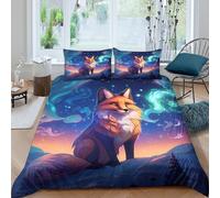 Magical night scene Funda de Edredón Microfibra 3 Piezas Impresión 3D Cierre de Magical nocturno escena Funda Edredon Fundas de Almohada Antialérgica Antibacteriana for familia King（220x240cm）