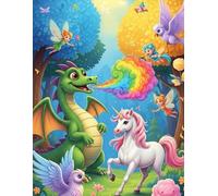 Magical Notebook for Kids Ages 5-12: Cute Unicorns, Dragons & Fairies | Blank Writing & Drawing Journal (8.5 x 11 inches)