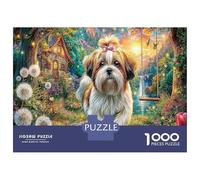 Magical Perro Garden Rompecabezas 1000 Piezas para Adultos, 1000 Piezas Forest Casa de Campo Juegos Educativos De Reto Caprichoso Decoración del Hogar 70x50cm/1000pcs