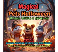 Magical Pets Halloween: Witches, Wizards & Spooky Fun: Coloring Adventure with Cute Cats, Dogs & Bunnies for Kids Ages 4-8