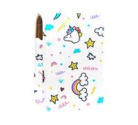 Magical Rainbow Unicorn Cloud - Estuche portátil para pintalabios para viajes, mini caja de almacenamiento de lápiz labial con espejo para mujeres y mujeres, bolsa de cosméticos de cuero, Varios colores, 9.5x2x7 cm/3.7x0.8x2.7 in