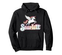Magical Scarlett Unicorn Girl Primer Nombre Diseño Sudadera con Capucha