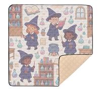 Magical School - Tapete de espuma suave estilo libro de cuentos para gimnasio y actividades para interiores y exteriores, resistente al agua, tapete de actividades para bebés y niños pequeños, 50 x 50