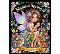 Magical Spring in the Enchanted Fairy Garden: A Fantasy Adult Coloring Book for Relaxation with Cute Animals, Cozy Fairy Houses, and Whimsical Floral Scenes