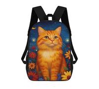 Magical Starry Night Cat Art Print Mochilas Impresas En 3D Para Niños 17inch Mochilas De Moda Informales Para El Día A Día, Bolsas De Viaje, Mochilas Informales Para Exteriores Para Niños Y Niñas