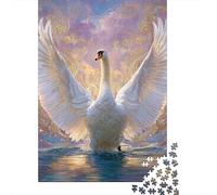 Magical Swan Art Print Rompecabezas Imposible,desafío para Adultos Juego Educativo 1000 Piezas Obra De Arte De Juego De para Adultos Y Niños Mayores De 12 Años 38x26cm/1000pcs