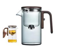 Magical Teapot, Water Separation Glass Teapot with Wooden Handle(Grey,520ml)