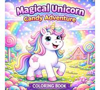 Magical Unicorn Candy Adventure Coloring Book: Fun and Easy Coloring Pages for Kids Ages 3-8 with Cute Unicorns, Candy World Adventures, and Sweet Friends